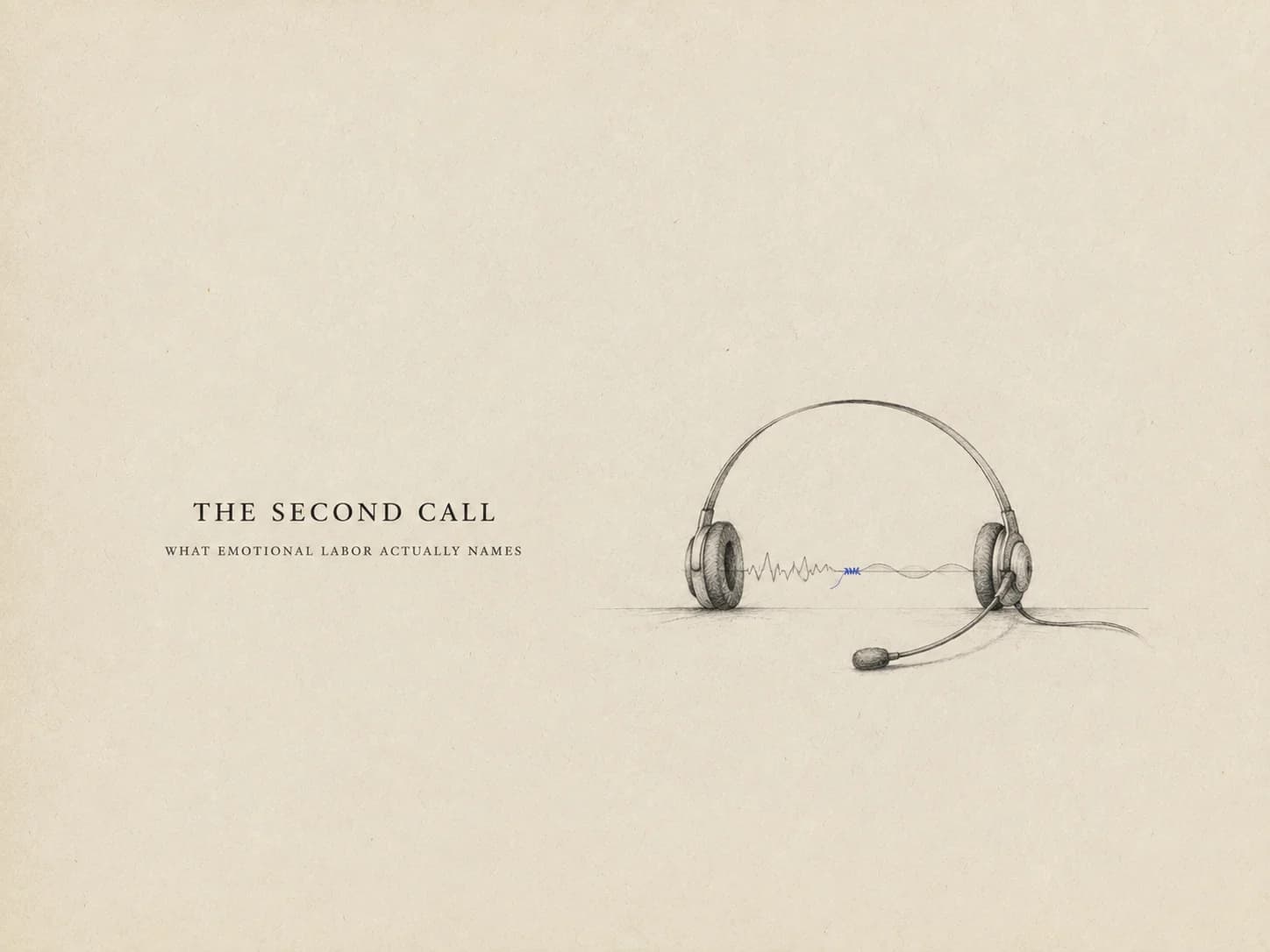 The Second Call: What Emotional Labor Actually Names · Two hosts examine the second call after a hostile customer—and the invisible work of producing warmth on demand.